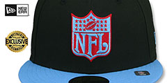 Oilers THROWBACK NFL SHIELD-BASIC Black-Sky Fitted Hat by New Era - 2nd View