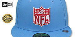 Oilers THROWBACK NFL SHIELD-BASIC Sky Fitted Hat by New Era - 2nd View