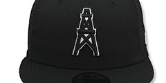 Oilers THROWBACK TEAM-BASIC TRUCKER Black-White Fitted Hat by New Era - 2nd View