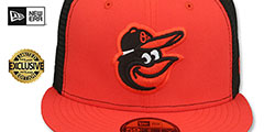 Orioles 2T BATTING PRACTICE TRUCKER Orange-Black Fitted Hat by New Era - 2nd View