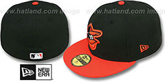 Orioles BAYCIK ALT Black-Orange Fitted Hat by New Era - 2nd View