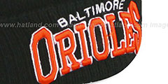 Orioles COOP ARCHED-RIBBED Black Knit Beanie Hat by New Era - 2nd View