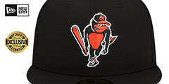 Orioles COOPERSTOWN BATTING PRACTICE TRUCKER Black Fitted Hat by New Era - 2nd View