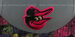 Orioles FLORAL-FUR STRAPBACK Grey-Pink Hat by New Era - 2nd View