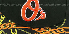 Orioles REAL CHAINS VIZA-PRINT Black Fitted Hat by New Era - 2nd View