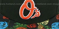 Orioles REAL FLORAL VIZA-PRINT Black Fitted Hat by New Era - 2nd View