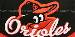 Orioles SCRIPT-PUNCH Black-Orange Fitted Hat by New Era - 2nd View