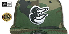 Orioles TEAM-BASIC SNAPBACK Army Camo-White Hat by New Era - 2nd View