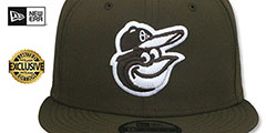 Orioles TEAM-BASIC SNAPBACK Brown-White Hat by New Era - 2nd View