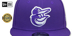 Orioles TEAM-BASIC SNAPBACK Purple-White Hat by New Era - 2nd View