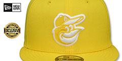 Orioles TEAM-BASIC SNAPBACK Yellow-White Hat by New Era - 2nd View