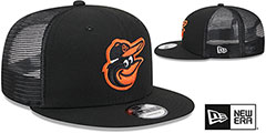 Orioles TEAM-BASIC TRUCKER SNAPBACK Black Hat by New Era - 2nd View