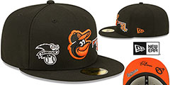 Orioles TRIPLE THREAT IDENTITY Black Fitted Hat by New Era - 2nd View