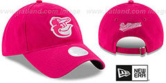 Orioles WOMENS MOTHERS DAY GLIMMER STRAPBACK Pink Hat by New Era - 2nd View