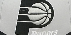 Pacers MONOCHROME XL-LOGO Grey-Black Fitted Hat by Mitchell and Ness - 2nd View