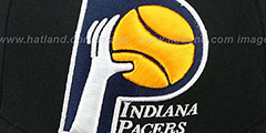 Pacers XL-LOGO BASIC Black Fitted Hat by Mitchell and Ness - 2nd View