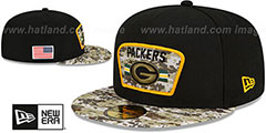 Packers 2021 SALUTE-TO-SERVICE Black-Desert Fitted Hat by New Era - 2nd View