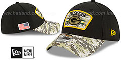 Packers 2021 SALUTE-TO-SERVICE FLEX Black-Desert Hat by New Era - 2nd View