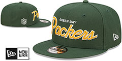 Packers SCRIPT-UP SNAPBACK Green Hat by New Era - 2nd View