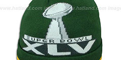 Packers SUPER BOWL XLV Green Knit Beanie Hat by New Era - 2nd View