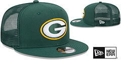 Packers TEAM-BASIC TRUCKER SNAPBACK Green Hat by New Era - 2nd View