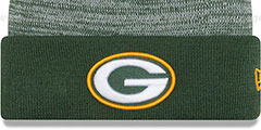 Packers TEAM-RAPID Green-White Knit Beanie Hat by New Era - 2nd View