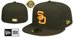 Padres 1984 WORLD SERIES GOLD-BOTTOM Brown Fitted Hat by New Era - 2nd View