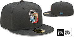 Padres COLOR PACK MULTI Charcoal Fitted Hat by New Era - 2nd View