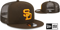 Padres COOP TEAM-BASIC TRUCKER SNAPBACK Brown Hat by New Era - 2nd View