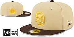 Padres ILLUSION SIDE-PATCH Gold-Brown Fitted Hat by New Era - 2nd View