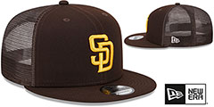 Padres TEAM-BASIC TRUCKER SNAPBACK Brown Hat by New Era - 2nd View