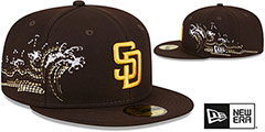 Padres TONAL WAVE Brown Fitted Hat by New Era - 2nd View