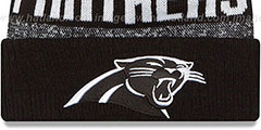 Panthers 2016 STADIUM Black-White Knit Beanie Hat by New Era - 2nd View