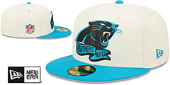 Panthers 2022 NFL SIDELINE Cream-Blue Fitted Hat by New Era - 2nd View