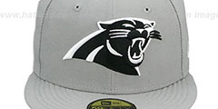 Panthers NFL TEAM-BASIC Grey-Black-White Fitted Hat by New Era - 2nd View