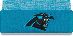 Panthers TEAM-RAPID Blue-White Knit Beanie Hat by New Era - 2nd View