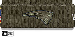 Patriots 2017 SALUTE-TO-SERVICE Knit Beanie Hat by New Era - 2nd View