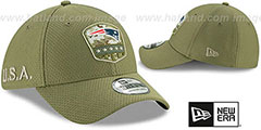 Patriots 2019 SALUTE-TO-SERVICE FLEX Olive Hat by New Era - 2nd View