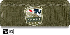 Patriots 2019 SALUTE-TO-SERVICE Knit Beanie Hat by New Era - 2nd View