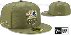 Patriots 2019 SALUTE-TO-SERVICE Olive Fitted Hat by New Era - 2nd View