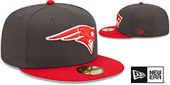 Patriots 2T COLOR PACK Charcoal-Red Fitted Hat by New Era - 2nd View