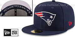 Patriots 4X TITLES SIDE-PATCH Navy Fitted Hat by New Era - 2nd View