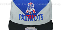 Patriots AMPLIFY DIAMOND SNAPBACK Royal-Grey Hat by Mitchell and Ness - 2nd View