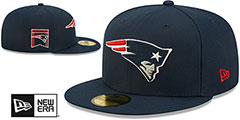 Patriots BANNER SIDE-PATCH Navy Fitted Hat by New Era - 2nd View