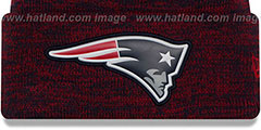 Patriots BEVEL Navy-Red Knit Beanie Hat by New Era - 2nd View