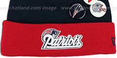 Patriots BUTTON-UP Knit Beanie Hat by New Era - 2nd View