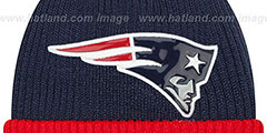 Patriots CHILLER FILLER BEANIE Navy-Red by New Era - 2nd View