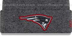 Patriots HEATHERED-SPEC Grey Knit Beanie Hat by New Era - 2nd View