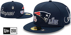 Patriots HISTORIC CHAMPIONS Navy Fitted Hat by New Era - 2nd View