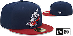 Patriots MILB MARVEL DEFENDERS Navy-Burgundy Fitted Hat by New Era - 2nd View